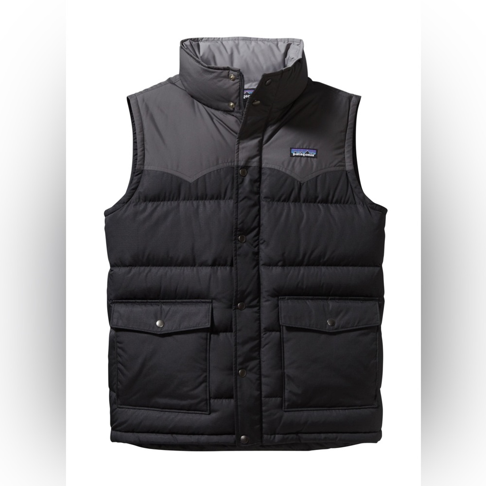 Patagonia Slingshot Down Blue & Grey Mens Puffy Vest Large